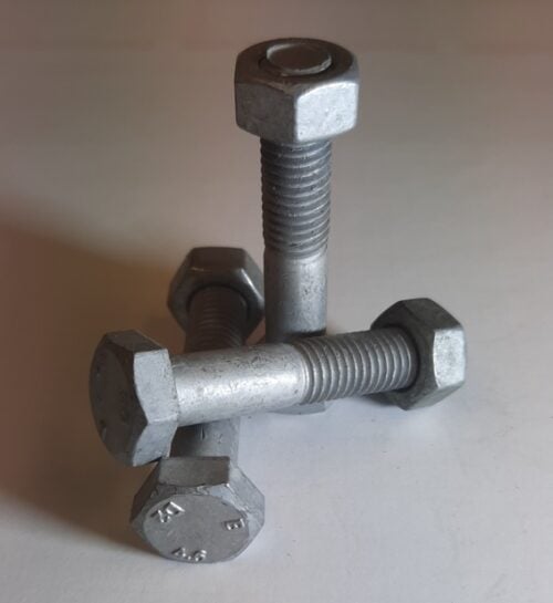 Bolt Hex & Nut CL4.6 Galv 16mm-2.00 x 80