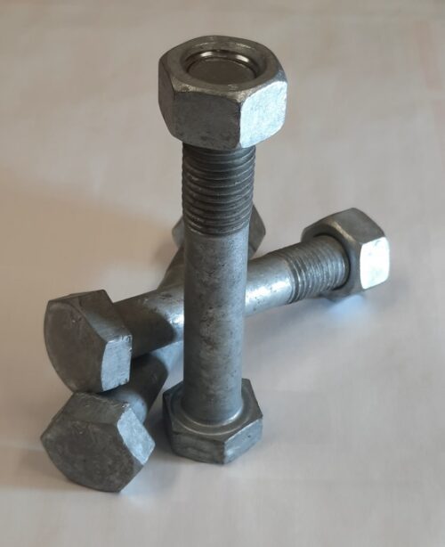 Bolt Hex & Nut CL4.6 Galv 20mm-2.50 x 190