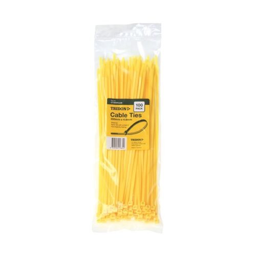 Cable Ties 300mm x 4.8 Yellow (Pkt 100)