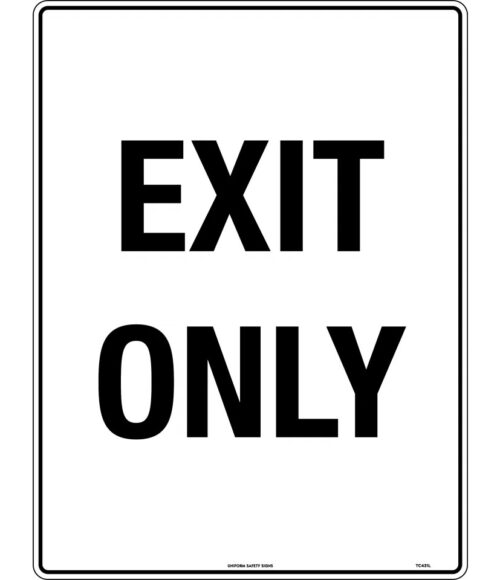 Sign Exit Only Corflute 600mm x 400