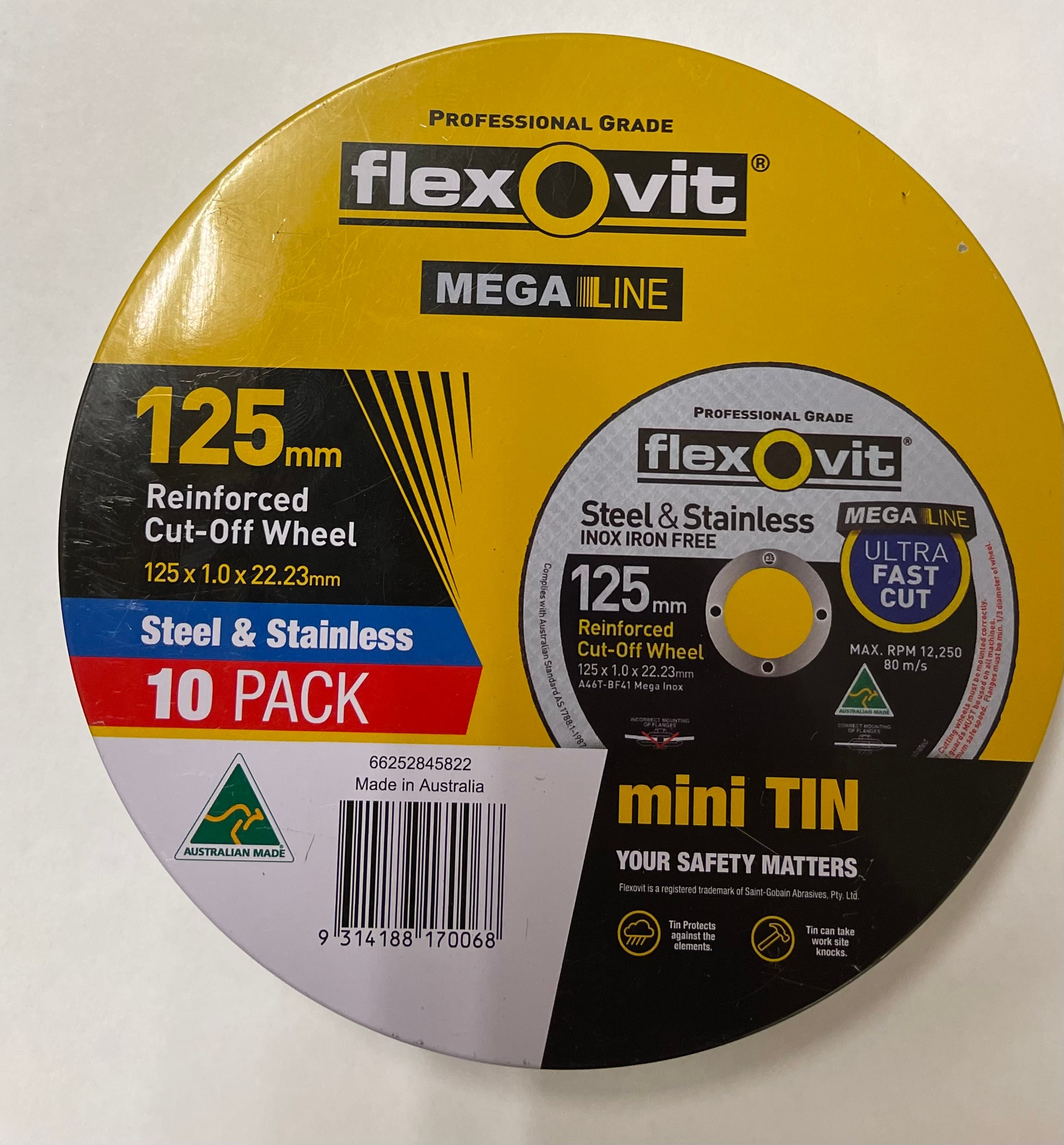 Cut Off Wheel Inox 125mm x 1.0 x 22 (Pkt 10)