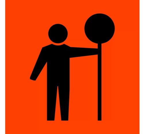 Sign Symbolic Stop / Slow Man Corflute 600mm x 600